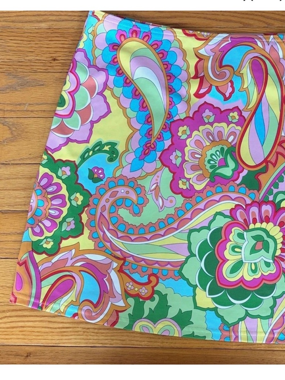 Lands End Swim Cover Up Skirt 18 Colorful Paisley Floral Beach - Picture 6 of 8